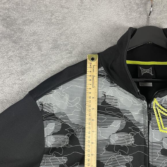 Tapout Jacket Mens XL Black Gray Camo Full Zip Track Athletic MMA Style - Picture 7 of 11
